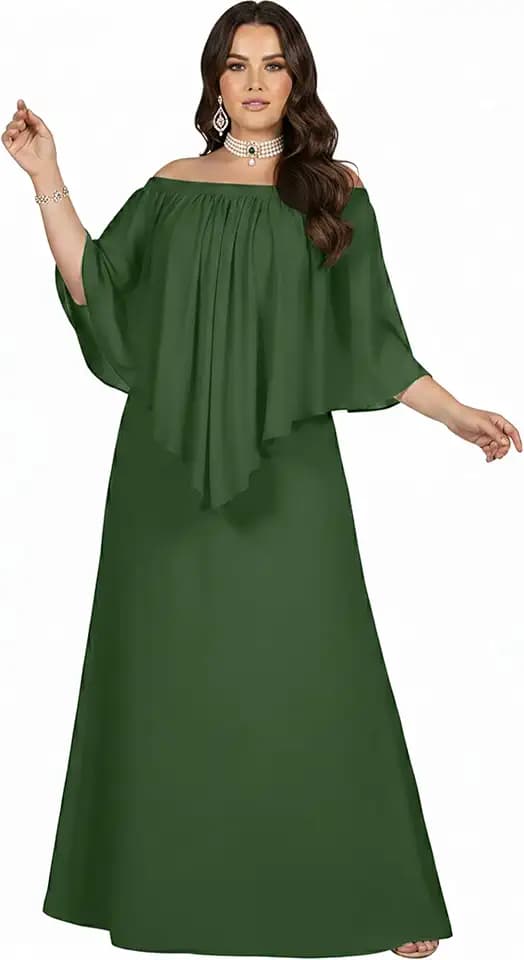 KOH KOH Womens Strapless Off Shoulder Flattering Cocktail Maxi Dress Gown