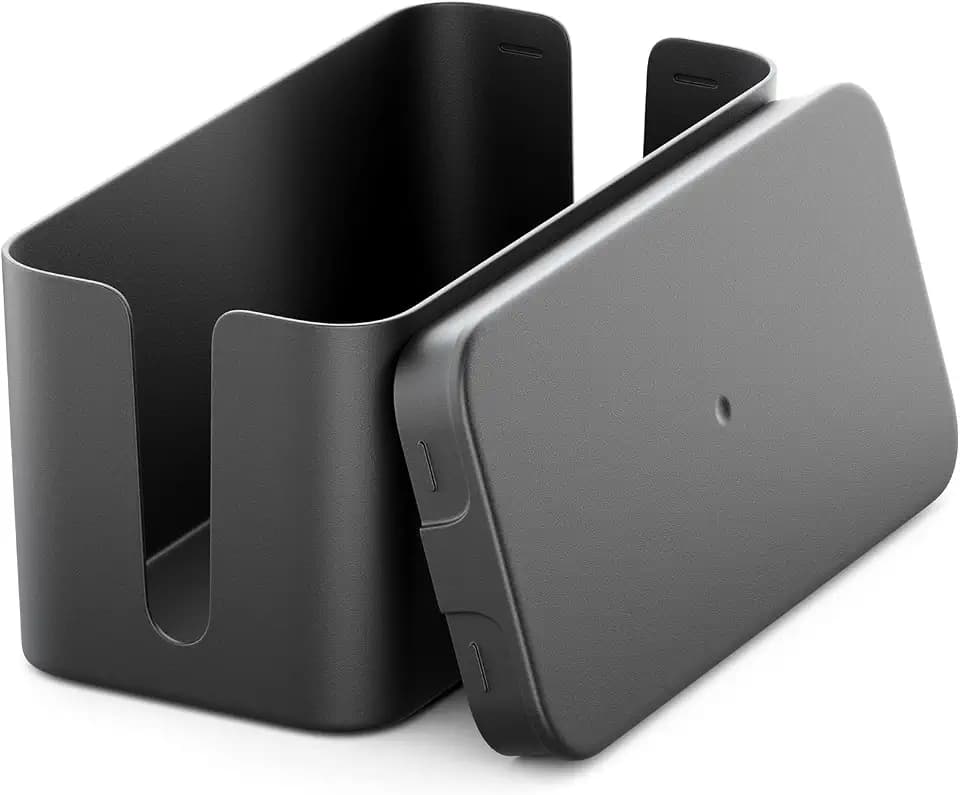 deleyCON Kabelmanagement Box 23,5x11,5x11,5cm Kabel Organizer - Schwarz