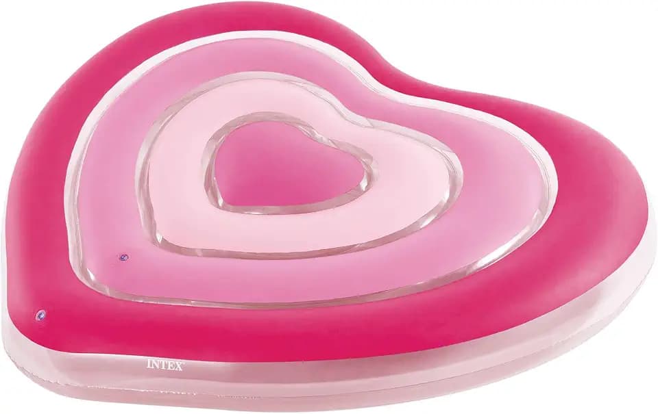 Intex 58727EU - Aufblasbare Luftmatratze Herz, Vinyl, Rosa, 155x135x25 cm
