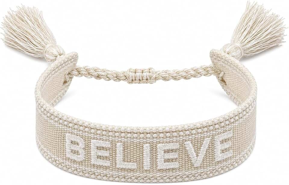 Selfmade Jewelry Stoff Armband in Beige, Web und gewebtes Design - Ideale Geschenke für frauen, perfekte kleine Geschenke, charmante kleine Geschenke für Frauen - Geschenkidee