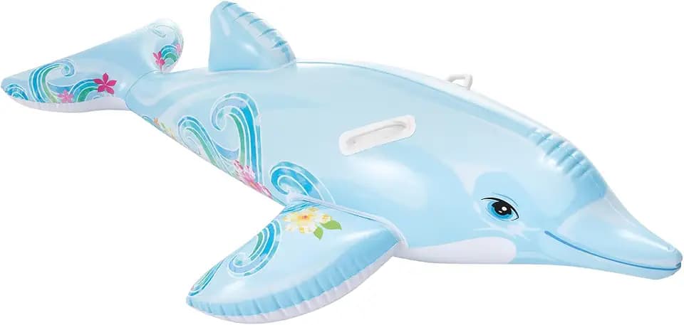 Intex 58535NP - Aufblasbares Reittier Delfin, Vinyl, Mehrfarbig, 175x66 cm