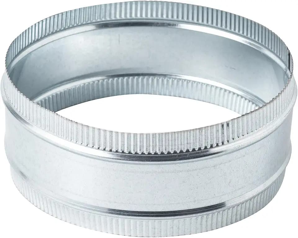 10 Inch Round Galvanized Steel Duct Connector - Metal Ventilation Pipe Coupler - Dryer Vent Hose Extension - HVAC Ducting Coupling for Straight Connection