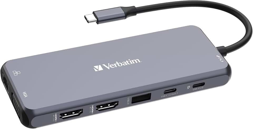 Verbatim USB-C 14-in-1 Multiport Adapter mit HDMI VGA RJ45 USB-C PD SD