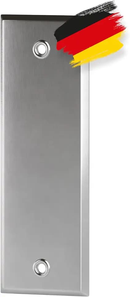 BAUHELD Rolladengurt Abdeckung Metall Geschlossen - 185mm Lochabstand [Made in Germany] - Hochwertige Unterputz Gurtwickler-Blende - Rollladen Abdeckplatte für Rollladengurt 23mm geeignet - Chrom