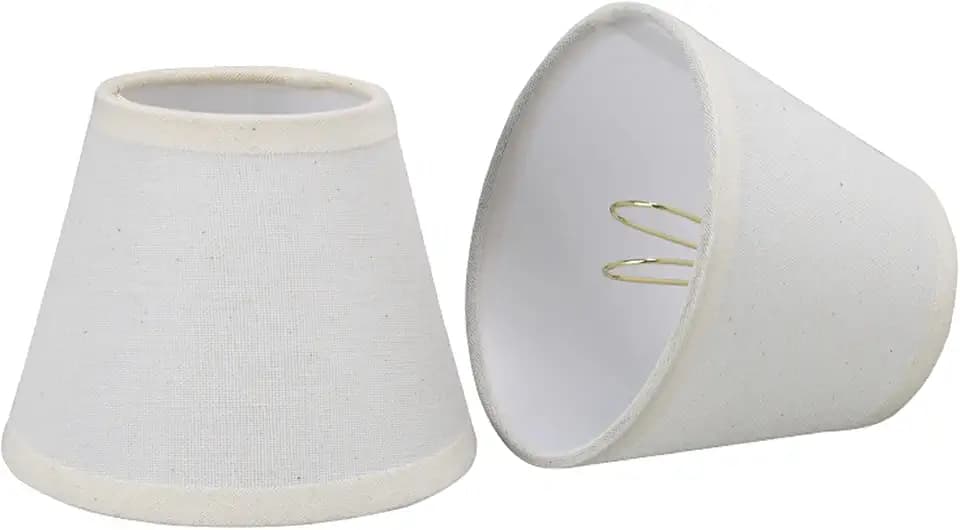Aspen Creative 32001-2A, Empire Clip-On Chandelier Lamp Shade, Crème, 3" Top x 5" Bottom x 4" Slant Height, Set of 2