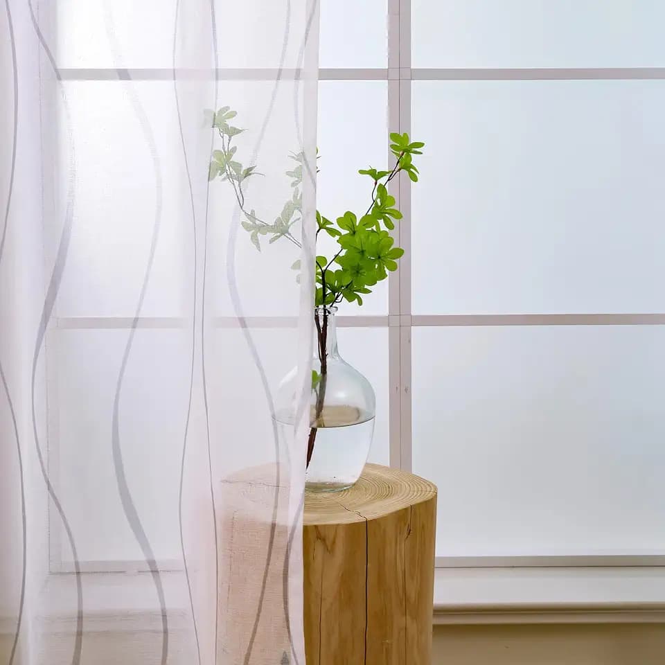 L.Z.E Vorhänge Weiß Grau für Wohnzimmer, Gardinen Weiss Hellgrau mit Ösen, Transparent Gardine Vorhang für Schlafzimmer Fenster, 2er Set Leinenoptik Schals Modern 245 cm Lang