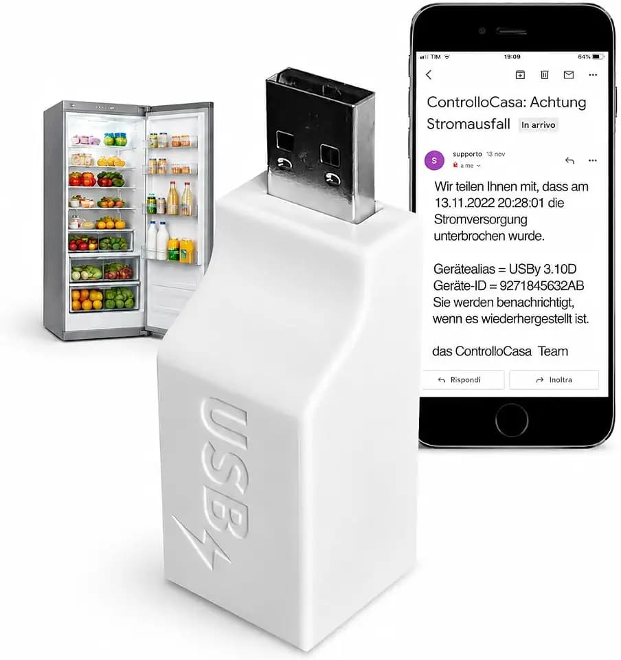 Stromausfall Melder | Stromausfall Alarm WLAN | Sofortige Warnung bei Stromausfall | Schutz für Gefrierschrank, Kühlschrank , Aquarium, Ferienhaus, Wohnmobil und Sicherheitssysteme | Ohne ABO