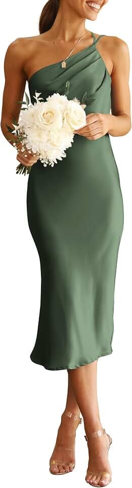 PRETTYGARDEN Women's Satin Backless Midi Cocktail Dress