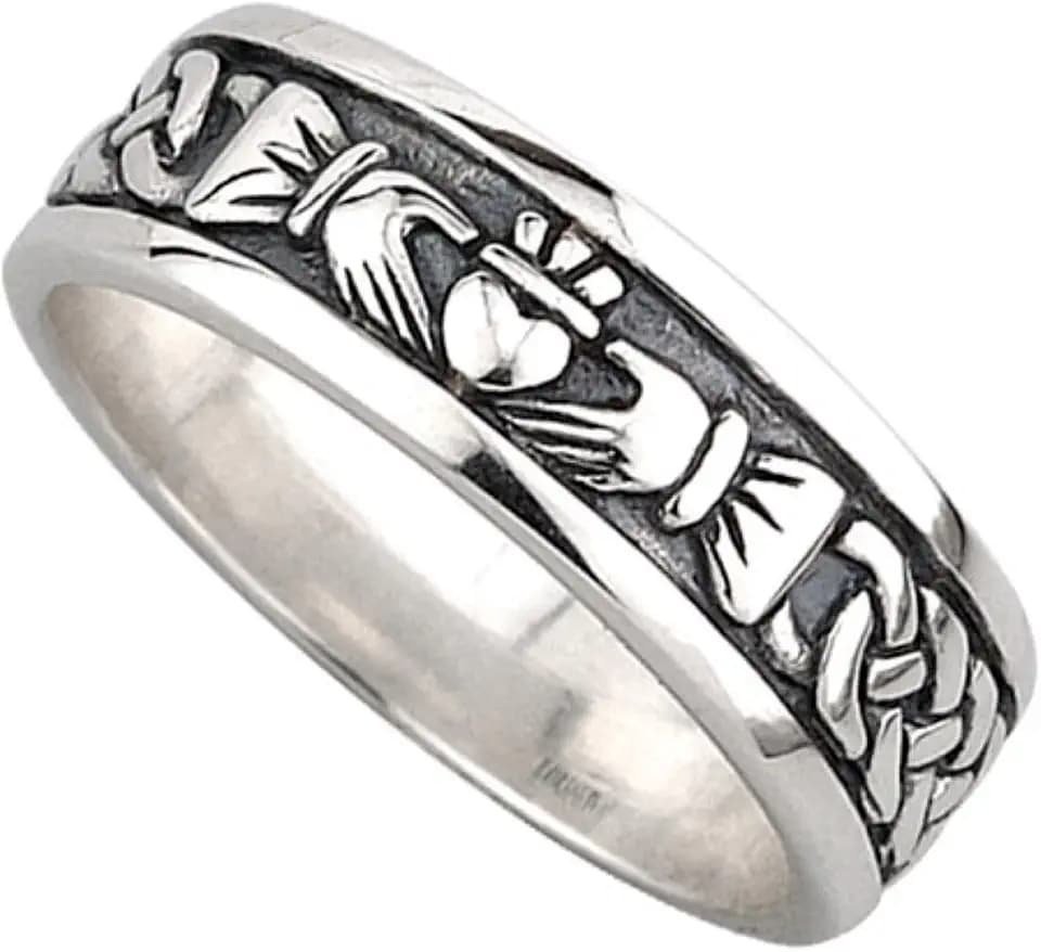 Biddy Murphy Men's Irish Claddagh Wedding Band, Made In Ireland