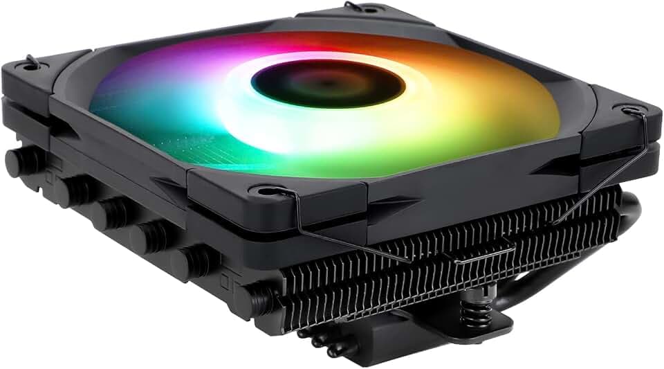 Thermalright TR AXP120-X67 BLACK ARGB Low-Profile-CPU-Luftkühler mit recht 120-mm-TL-C12015B-S PWM-Lüfter, 6 Heatpipes, 67 mm Höhe, für AMD AM4/AM5 Intel LGA 1700/115X/1200/20XX/1851