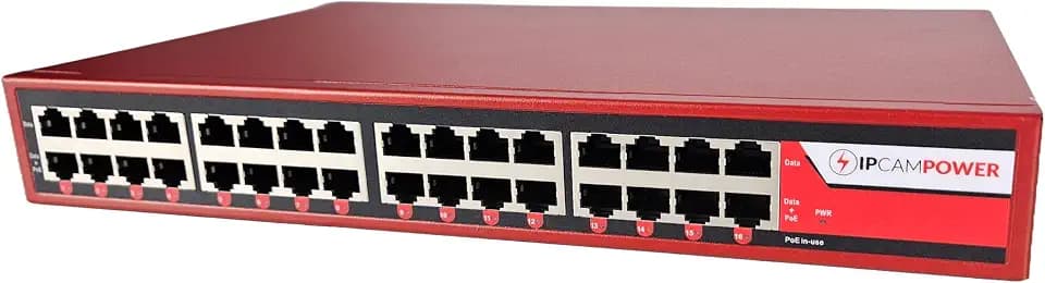 16 Port 802.3bt POE++ Extreme Power POE Injector Hub, 90 Watts on Each Port, 450 Total Watts Budget, 10G 10/100/1000/10000 Speeds Each Port