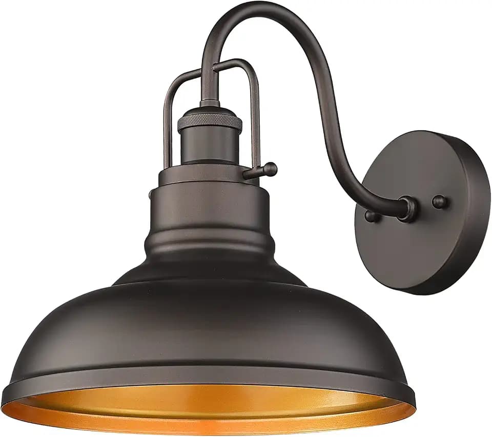zeyu 11" Farmhouse Barn Light, Vintage Wall Light Sconce for Porch Warehouse Kitchen, Oil Rubbed Bronze Finish, 016-1B ORB
