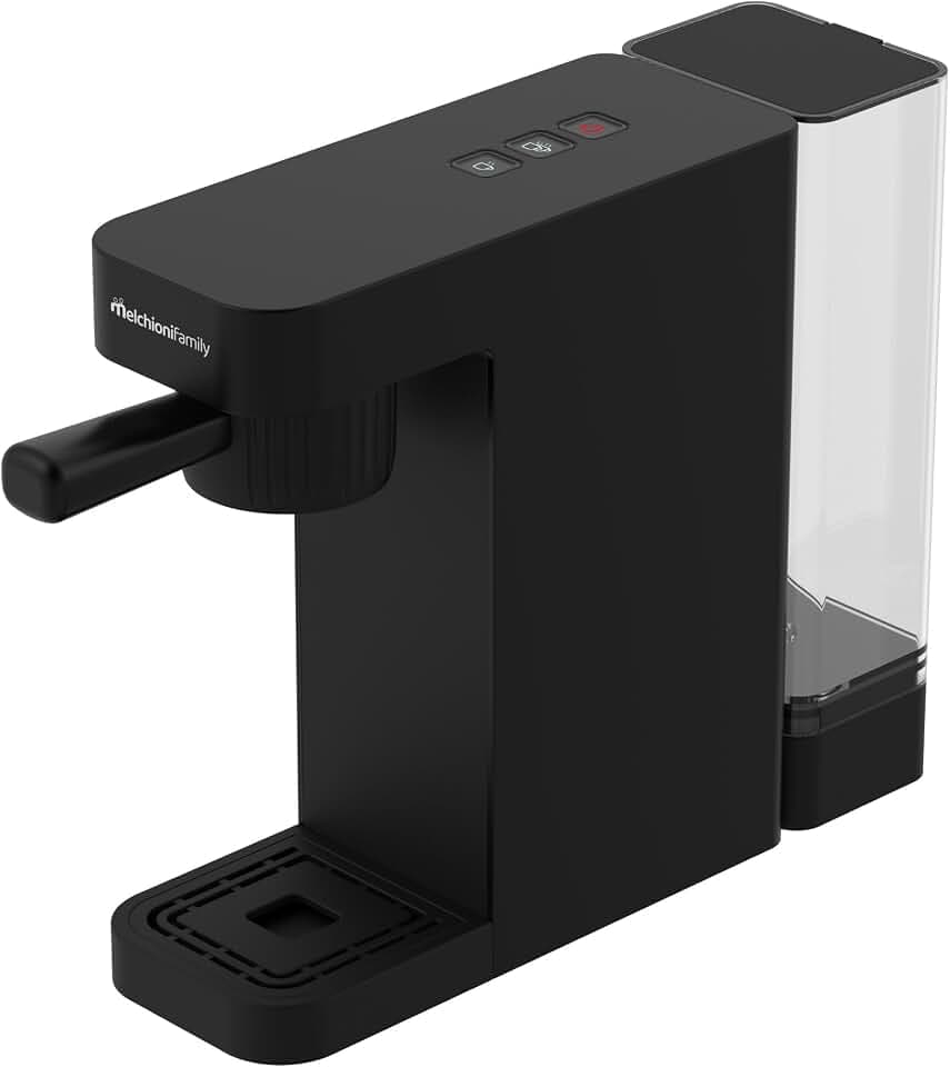 Melchioni Sublime – Kaffeemaschine 3 in 1 – kompatibel mit Nespresso-Kapseln, Dolce Gusto und gemahlenem Kaffee – Pumpe 20 Bar – 1450 W – Tank 0,6 l – langer und kurzer Kaffee (schwarz)