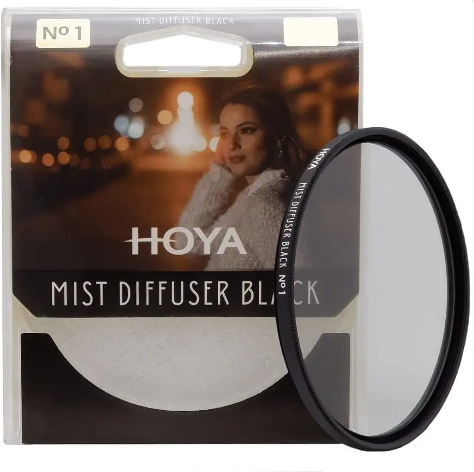 Hoya 55mm Mist Filter Black Diffuser No. 1 - Black Mist Filter for Camera Lenses - Soft Diffusion Effect for Portrait Photography & Cinematic Look, Reduces Contrast & Softens Wrinkles