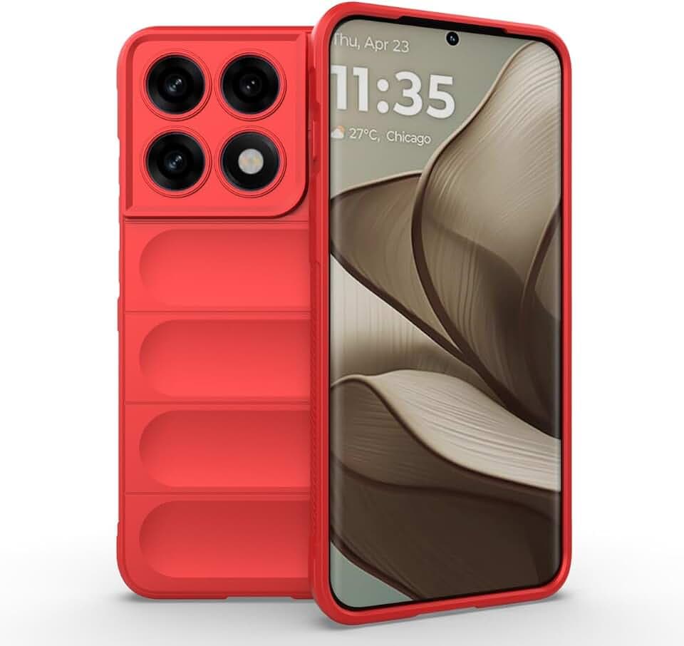 EASSGU Hülle für Motorola Moto Signature (6.8" Inches) Weiche TPU Silikon Fall und Kratzschutz Handyhülle - Rot