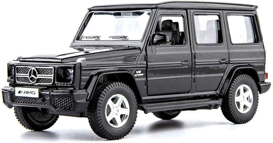 RMZ City 1/36 Skala Mercedes Benz G63 Casting Car Modell, Zink Legierung G Wagon Spielzeugauto für Kinder, Pull Back Fahrzeuge Spielzeugauto für Kleinkinder Kinder Jungen Mädchen Geschenk (Schwarz)