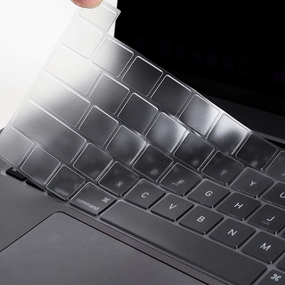EooCoo Ultra Dünn Tastaturschutz Kompatibel für 2019 MacBook Pro 16 Zoll A2141 mit Touch Bar und Touch ID, QWERTZ EU-Layout, TPU Klar