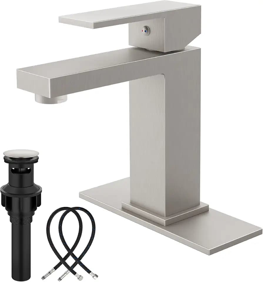 Midanya Bathroom Faucets 1 Hole Single Handle,Brushed Nickel