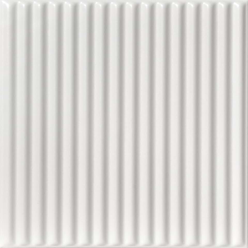 À LA MAISON CEILINGS R133 Corrugated Pre-Painted Foam Glue-up Ceiling Tile (21.6 sq. ft./Case), Pack of 8, Ultra Pure White - Satin (Behr)