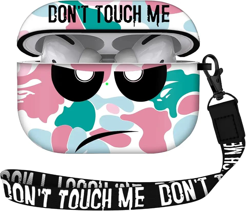 for Airpods Pro 2nd Generation Case 2022, Don't Touch Me for Airpods Pro 2 Cover with Keychain/Lanyard Soft Cute Shockproof Cover for Women Men Compatible Apple AirPod Pro 2 (Pink)