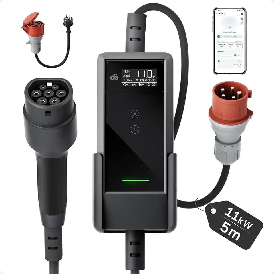 dé Mobile Wallbox 11kW mit APP 5,5m [0,7m+4,8m, 3-phasig, 6-16A]