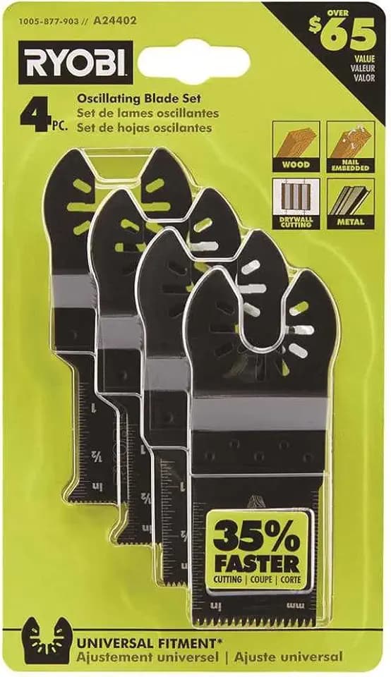 4-Piece Wood and Metal OSCILLATING Multi-Tool Blade Set