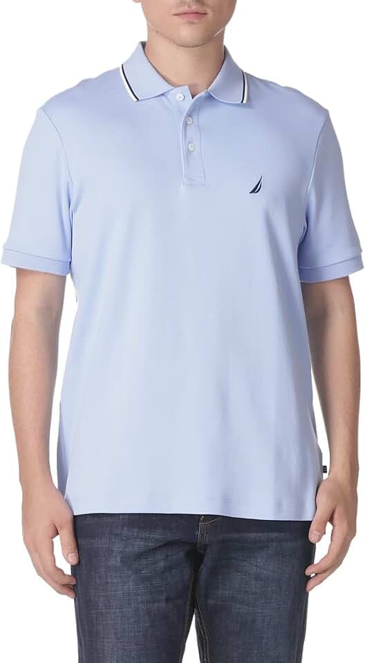 Nautica Herren Classic Fit Short Sleeve Dual Tipped Collar Polo Shirt Poloshirt