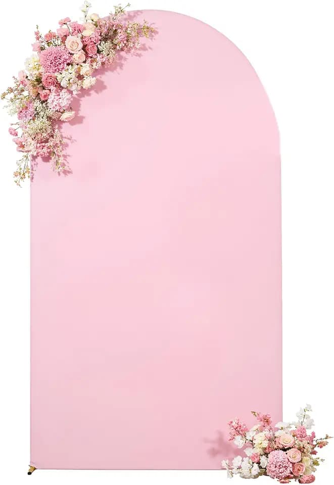 Pink Arch Backdrop Cover 6.6FT, Pink Arch Covers Stretchy Backdrop