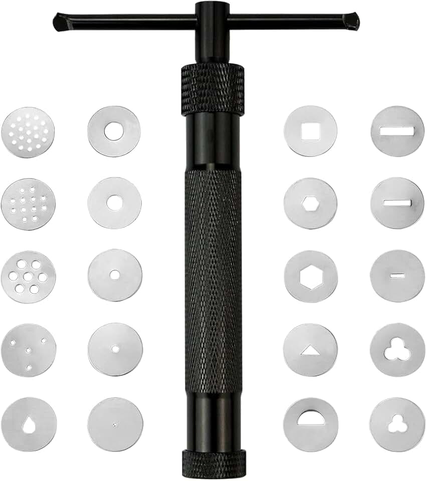 CZWESTC Stainless Steel Clay Extruder with 20 Pattern Discs