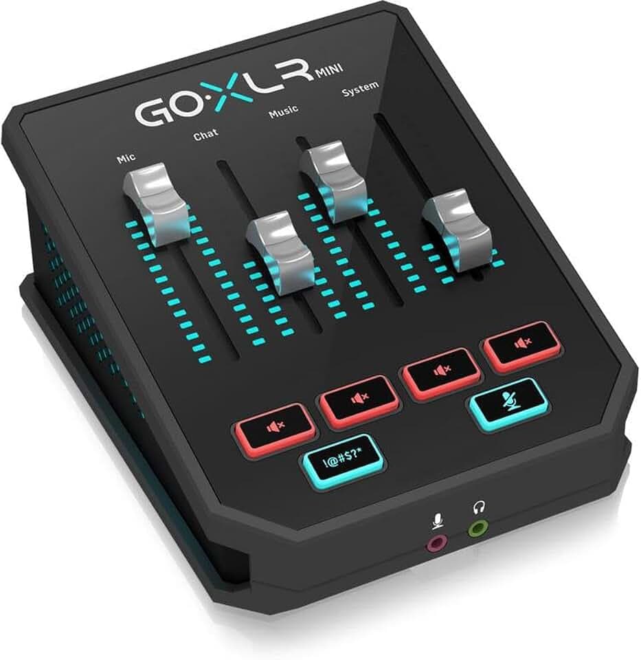 TC Helicon GoXLR MINI Online-Broadcast-Mixer mit USB-/Audio-Schnittstelle und Midas-Vorverstärker, 9.4×8.5×4.6/ 239×216×116mm