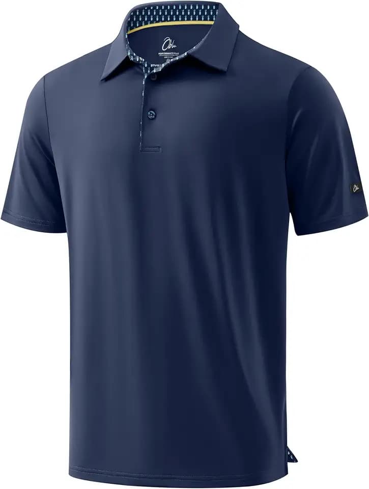 Obla Mens Golf Shirt Short Sleeve Dry Fit Collared Polo Shirts