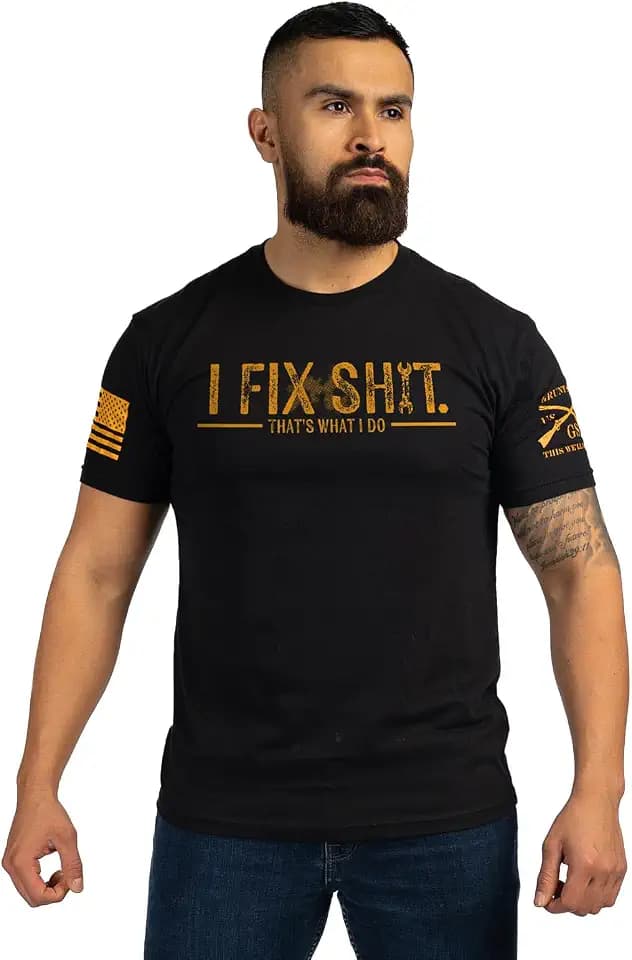 Grunt Style I fix Sht Men's Blue Collar Graphic Tee
