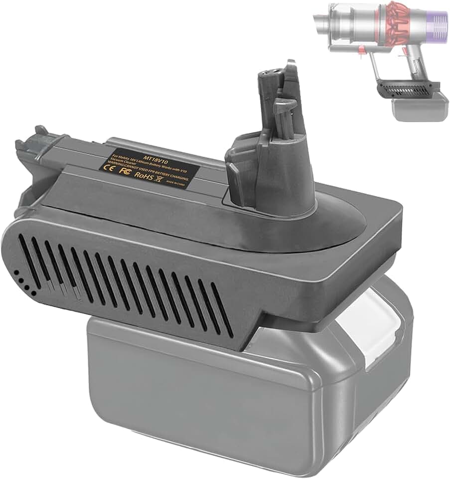 V10 Adapter für Makita 18V Lithium Batterie, umwandelbar für Dyson V10 SV12 Animal Absolute Motorhead Fluffy Total Akku Staubsauger (nur Adapter)