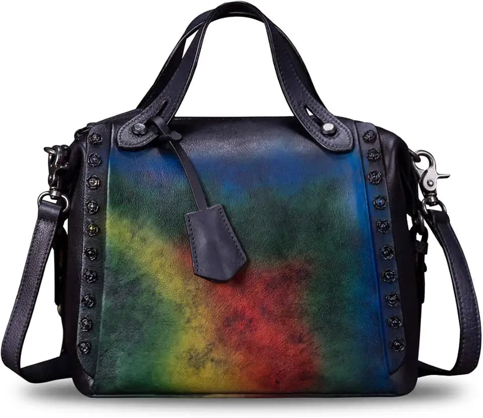 Genuine Leather Purses and Handbags for Women Vintage Handmade Fashion Shoulder Bag Crossbody Satchel with Strap