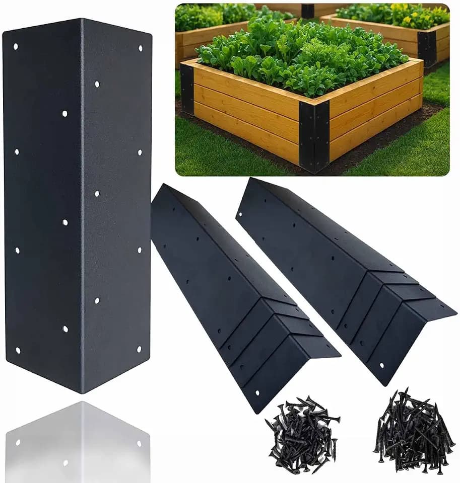 8Pcs 11" x 3" x 3" L-Shape Raised Garden Bed Corner Brackets
