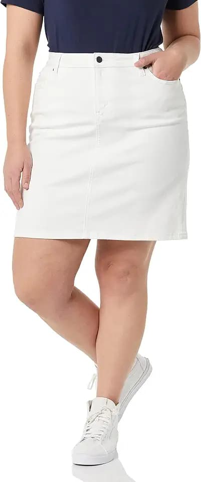Amazon Essentials Damen Klassischer 5-Taschen-Jeansrock mit Stretchanteil, 60,3cm Länge (Erhältlich in Übergröße)