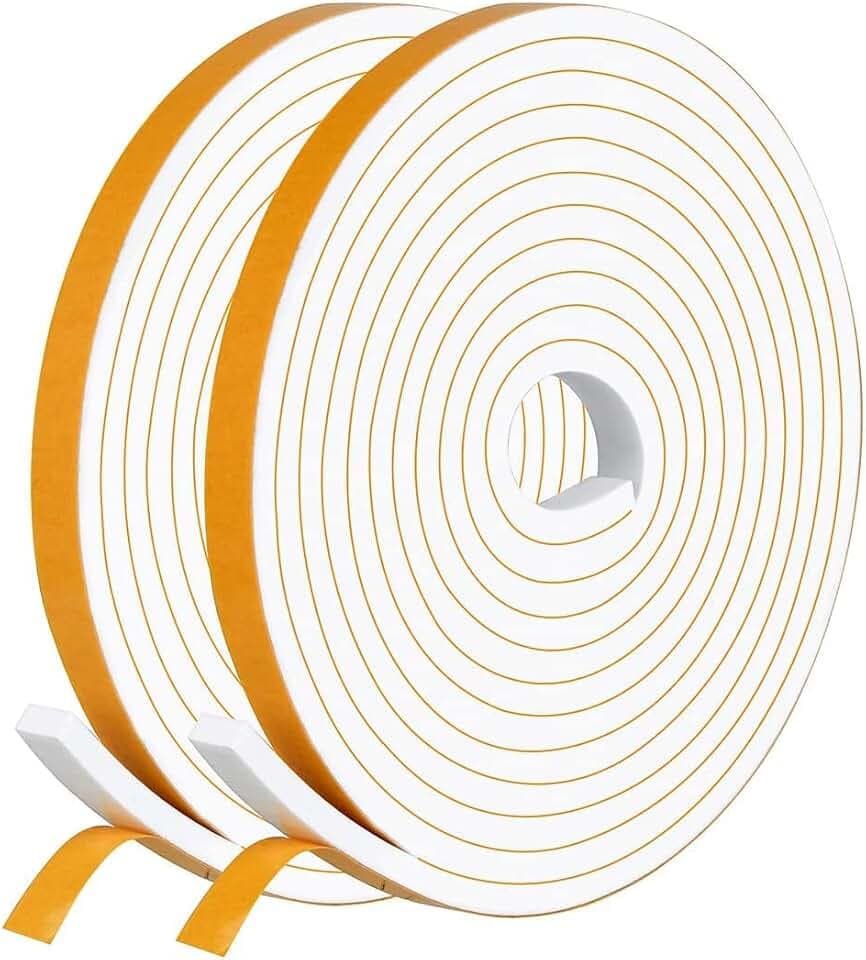 Dichtungsband Selbstklebend Türdichtung für Türen Fenster, 6mm(B) x3mm(D)/20m(L) Schaumstoffband Gummidichtung für Kollision Siegel Schalldämmung Weiß