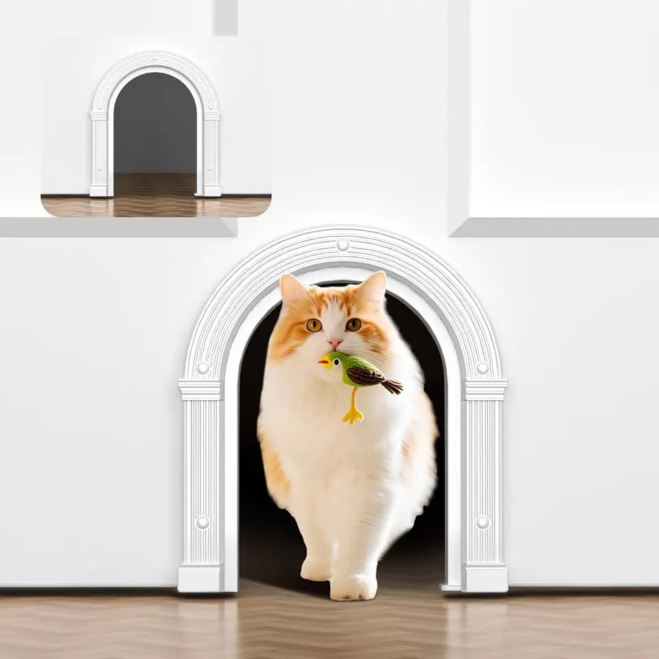 Cat Door Interior Doors Large - No-Flap, Fits Cats Up to 25 lbs
