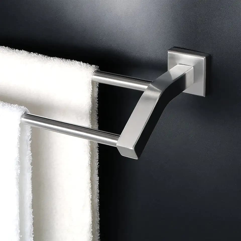 Alise Double Bath Towel Bar, 24" Towel Racks for Bathroom, Brushed Nickel