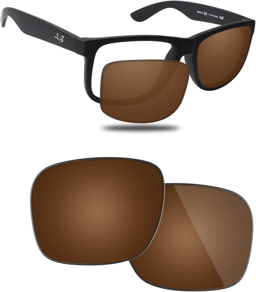 Fiskr Polarized Lenses Replacement Compatible with RayBan Justin RB4165 54mm Sunglass, Impact Resistant & Perfect Fit