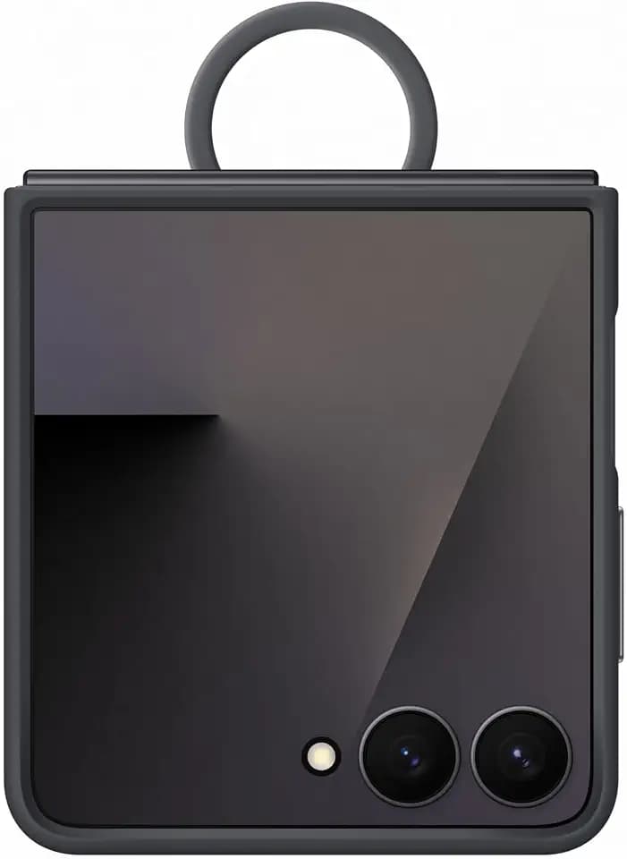 Samsung EF-PF766 Silicone Ring Case for Galaxy Z Flip7, Smartphone Cover, Mobile Phone Case with Ring Holder, Silicone, Protective Case, Shockproof, Thin and Grippy, Black