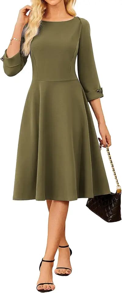GRACE KARIN Work Dresses for Women Fit and Flare Midi Dress