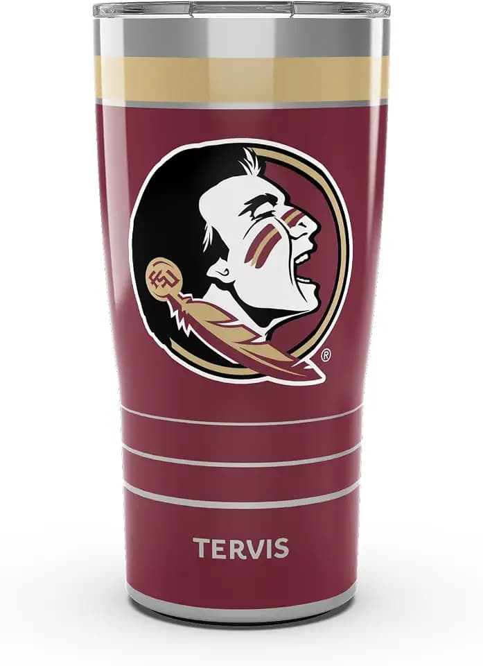 Tervis Traveler Florida State Seminoles - MVP Triple Insulated Tumbler Travel Cup Keeps Drinks Cold & Hot, 20oz, Stainless Steel