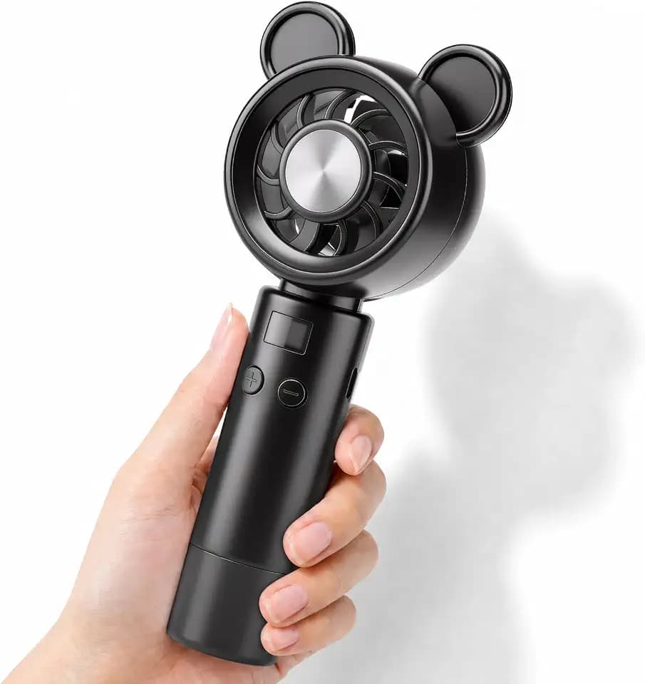 Kssvzz Handventilator Akku Aufladbar, Kleiner Ventilator Mit Led-Display