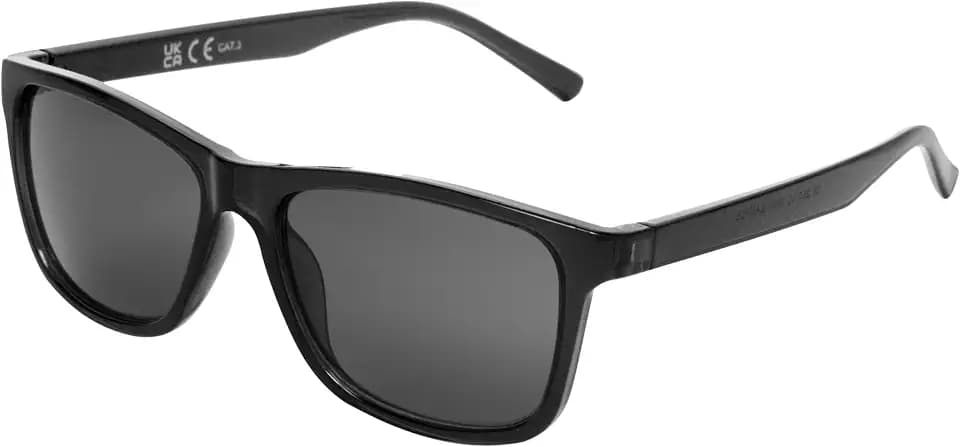 Foster Grant Sunsentials by Eckige Sonnenbrille Herren Grau – Quadratbrille Polycarbonat-Fassung rauchige Gläser UV400-Schutz kratz- und stoßfest leichtes Gewicht