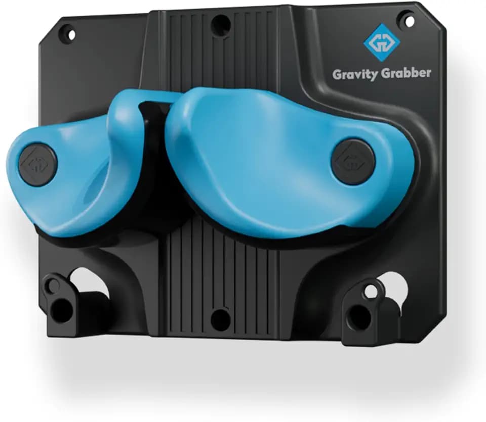 Gravity Grabber, The OG - Ski & Snowboard Wall Mount, Indoor Garage & Home Storage Organizer, Damage-Free Grip, Holds Skis/Boards/Poles/More, Space-Saving Premium Gear Rack, (Cyan 1-Pack)