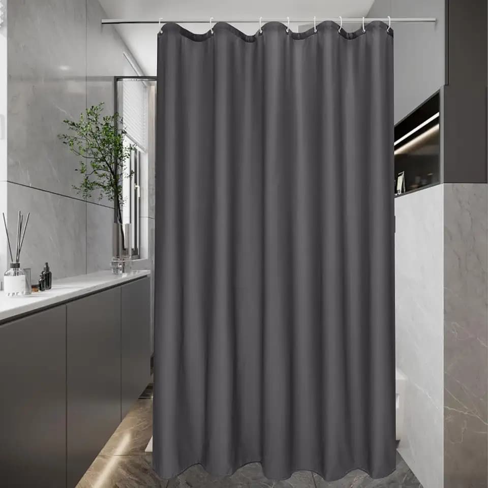 EurCross Duschvorhang 120 x 200 Wasserdicht Textil Stoff Dunkelgrau