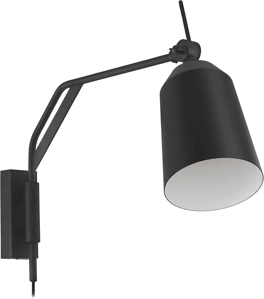 EGLO Wandlampe Loreto, Wandleuchte innen mit Schalter und Stecker