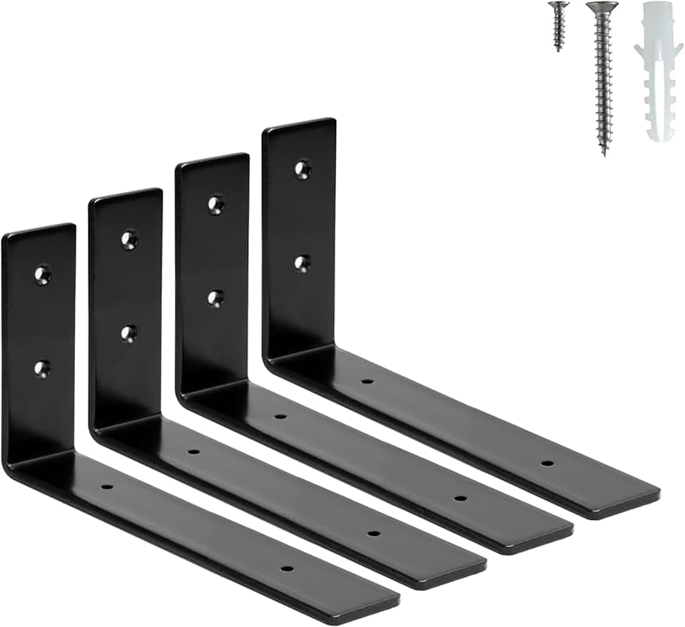 HEART ART Shelf Bracket 8 inch,L Brackets for Shelves 4 Pack