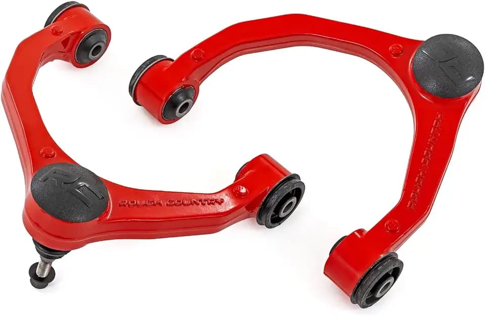 Rough Country Forged Aluminum Upper Control Arms for Ford F-150 (2021-2025) - OE Upgrade, 2-Pack, Red